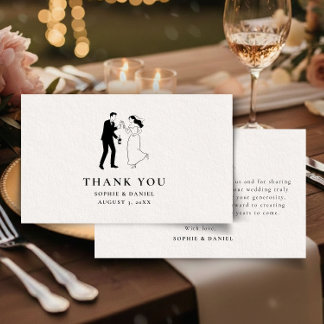 Simple Minimalist Illustrated Dankeskarte