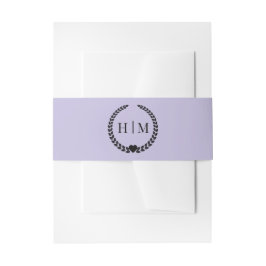 Simple Minimalist Lavender Purple Monogram  Einladungsbanderole