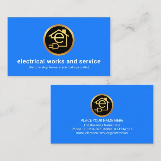 Simple Minimalist Letter-e Home Circuit Visitenkarte (Vorne/Hinten)