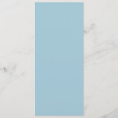 Simple Minimalist Light Blue Menu Card  Menükarte (Rückseite)