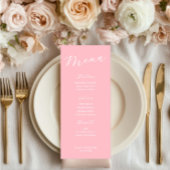 Simple Minimalist Light Pink Menu Card  Menükarte