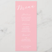 Simple Minimalist Light Pink Menu Card Menükarte (Vorderseite)
