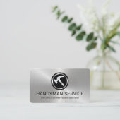 Simple Minimalist Metallic Hammer Layer Visitenkarte (Stehend Vorderseite)