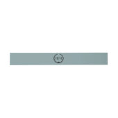 Simple Minimalist Misty Sage Blue Monogram Einladungsbanderole (Flach)