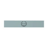 Simple Minimalist Misty Sage Blue Monogram  Einladungsbanderole (Flach)