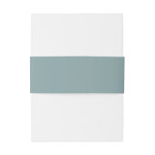 Simple Minimalist Misty Sage Blue Monogram  Einladungsbanderole (Rückseitenbeispiel)