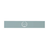 Simple Minimalist Misty Sage Blue Monogram  Einladungsbanderole (Flach)