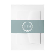 Simple Minimalist Misty Sage Blue Monogram 