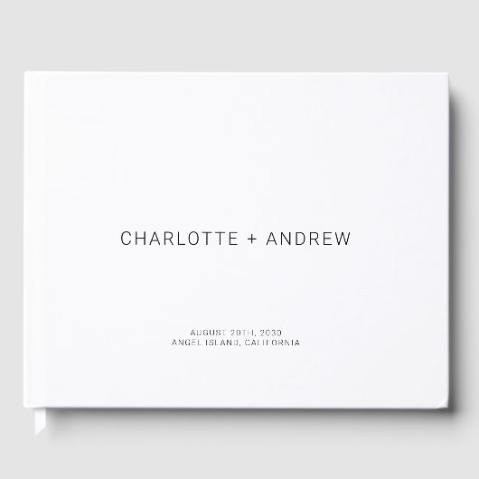 Simple Minimalist Modern Wedding Monogram  Gästebuch (Vorderseite)