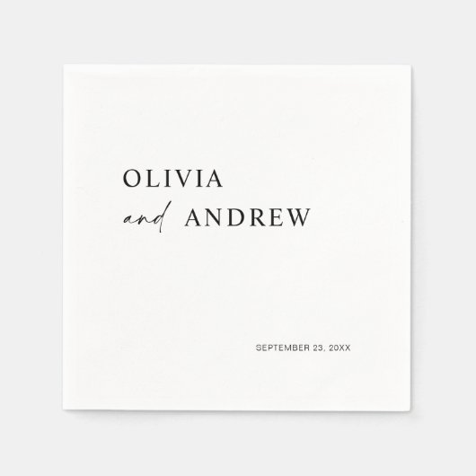 Simple Minimalist & Modern | Wedding Napkins Serviette (Vorderseite)