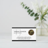 Simple Minimalist Monogram Name Electric Visitenkarte (Stehend Vorderseite)