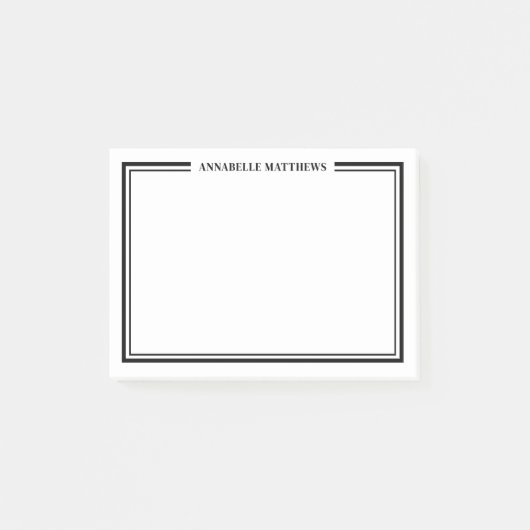 Simple Minimalist Monogram Post-it Klebezettel (Vorderseite)