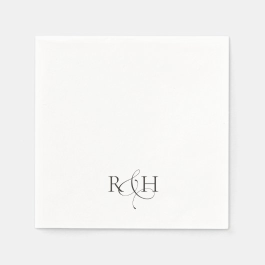 Simple Minimalist Monogram Wedding Serviette (Vorderseite)