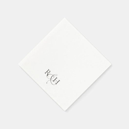 Simple Minimalist Monogram Wedding Serviette (Ecke)