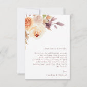 Simple Minimalist Photo Floral Wedding Thank You Dankeskarte (Rückseite)