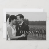 Simple Minimalist Photo Wedding Dankeskarte (Vorderseite)