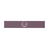 Simple Minimalist Plum Purple Monogram  Einladungsbanderole (Flach)