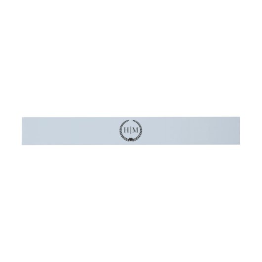 Simple Minimalist Powder Blue Monogram Einladungsbanderole (Flach)