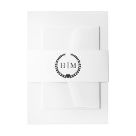 Simple Minimalist Pure White Monogram  Einladungsbanderole