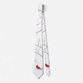 Simple Minimalist Red Cardinal Winter Birch Tree Krawatte (Vorderseite)