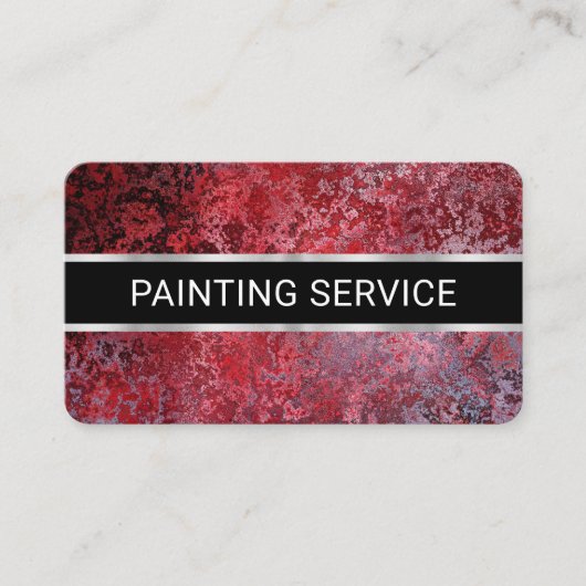 Simple Minimalist Red Grunge Painter Visitenkarte (Vorderseite)