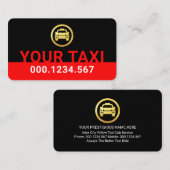 Simple Minimalist Red Taxi Signage Visitenkarte (Vorne/Hinten)