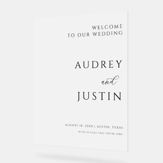 Simple Minimalist Right Justified Welcome Acrylschild (Winkel)