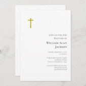 Simple Minimalist Roman Catholic Baptism Einladung (Vorne/Hinten)