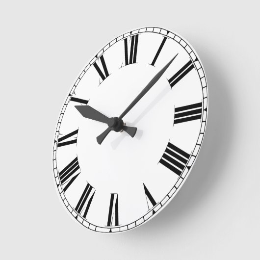 Simple Minimalist Roman Numerals Runde Wanduhr (Winkel)