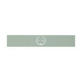Simple Minimalist Sage Green Monogram  Einladungsbanderole (Flach)