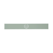 Simple Minimalist Sage Green Monogram Einladungsbanderole (Flach)