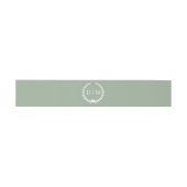 Simple Minimalist Sage Green Monogram  Einladungsbanderole (Flach)