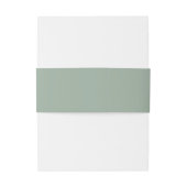 Simple Minimalist Sage Green Monogram  Einladungsbanderole (Rückseitenbeispiel)