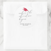 Simple Minimalist Script Adventure Begins Red Hat Runder Aufkleber (Tasche)