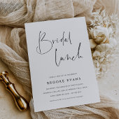 Simple Minimalist Script Bridal Lunch Einladung