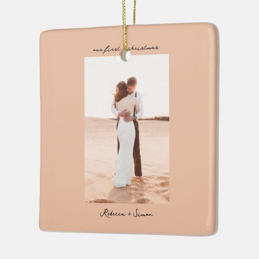 Simple Minimalist Script Photo Keramikornament (Links)