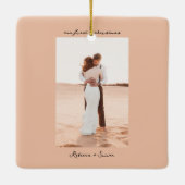 Simple Minimalist Script Photo Keramikornament (Rückseite)