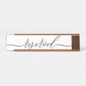 Simple Minimalist Script Table Reserved Schreibtischnamensplakette (Vorderseite )