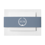 Simple Minimalist Slate Blue Monogram Einladungsbanderole (Vorderseite Beispiel)