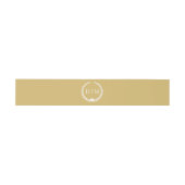Simple Minimalist Soft Gold Monogram Einladungsbanderole (Flach)