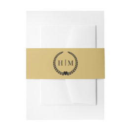 Simple Minimalist Soft Gold Monogram  Einladungsbanderole
