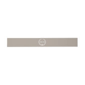 Simple Minimalist Taupe Linen Brown Monogram Einladungsbanderole (Flach)