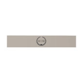 Simple Minimalist Taupe Linen Brown Monogram  Einladungsbanderole (Flach)