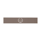 Simple Minimalist Warm Mocha Brown Monogram  Einladungsbanderole (Flach)