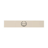 Simple Minimalist Warm Sand Monogram  Einladungsbanderole (Flach)