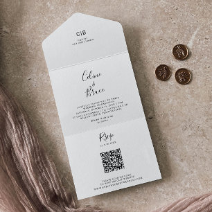 Simple Minimalist Wedding All In One Einladung