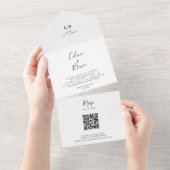 Simple Minimalist Wedding All In One Einladung (Abreißen)