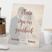 Simple Minimalist Wedding Photo Sunset Beach Sockelschild (In Situ)