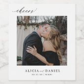 Simple minimalist wedding photo weinetikett (Einzelnes Label)