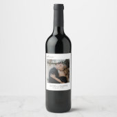 Simple minimalist wedding photo weinetikett (Vorderseite)